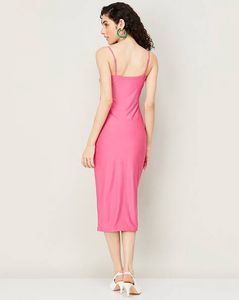 Pink bodycon Midi Dress