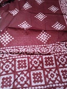 Batik Dark Brown Cotton  and White 🤍 Color Su