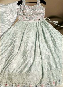 🆕🆕 FULLY STITCHED PASTEL GREEN AESTHETIC LEHENGA
