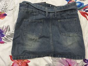 NewMe Denim Belted Mini Skirt/Skort