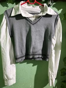 Sweater Vest with Shirt