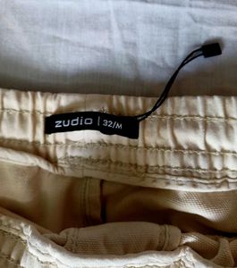 ZUDIO Branded Beige Cargo Joggers Pant