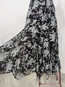 Floral Hem Midi Skirt