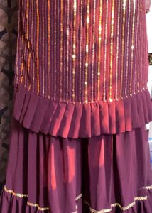 Elegant Purple Sequin Kurta Set
