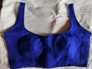 Royal Blue Silk Blouse