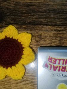 Crochet Sunflower Bag Charm