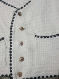 Chic White Knit Jacket