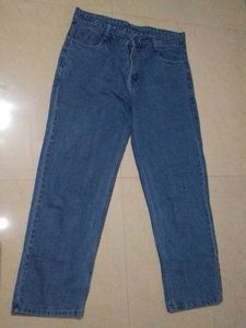 Blue Denim Straight Leg Jeans