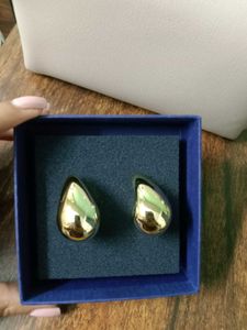 Teardrop Gold Stud Earrings