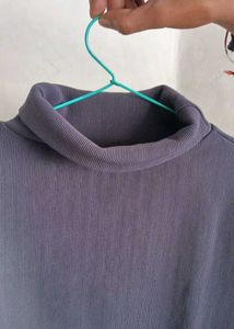 Charcoal High Neck Winter Sweatshirt for Men