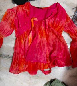 Chic Pink Tie-Front Blouse