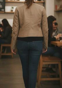 Unique Tan Moto Jacket. - Coins Accepted