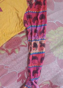 Yellow Graphic T-Shirt with Patterned Sleeves