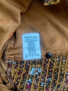 Brown Floral Snatched-Waist Blouse