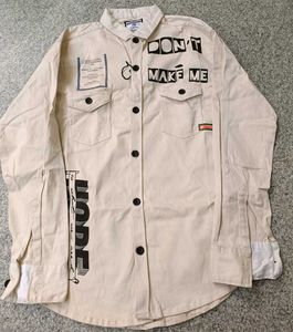 Graphic Print Button-Up Shirt