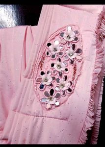 Pink embellished Ready To Wear Saree