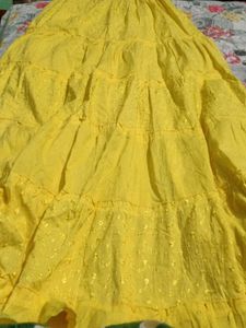 Yellow Tiered Skirt