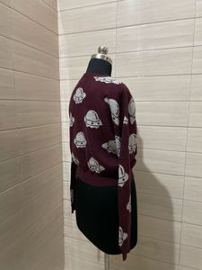 imported UFO Print Knit Sweater