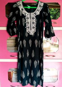 Blue Embroidered Plazo-kurti With Dupatta