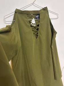 Olive Cold Shoulder Top