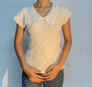 White Beaded Top
