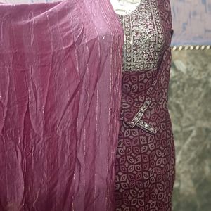 Purple Cotton Kurta