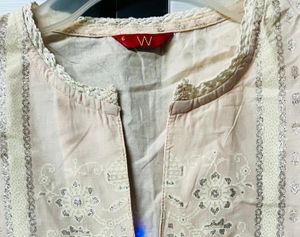 W Cream Kurti