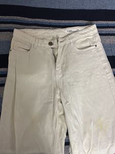 Beige Denim Jeans