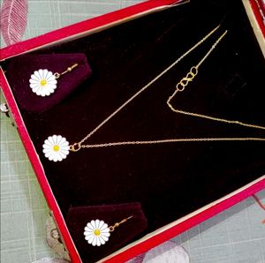 Daisy Charm Necklace Earing Set