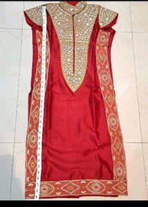 Mirror Work Silk Kurta Set Embroidery