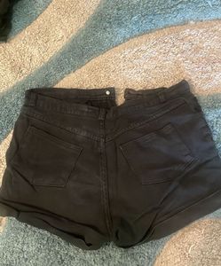 Black High-Waisted Denim Shorts