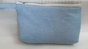 Quilted &amp; Denim Zipper Pouch Set – Stylish &amp; Funct