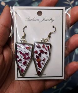 Rose Petal Resin Earrings