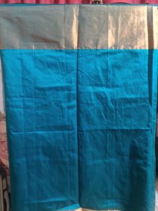 Festive Silk Sari Cyan Colour