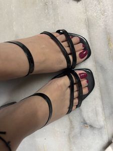 JM Looks Black Strappy Heels