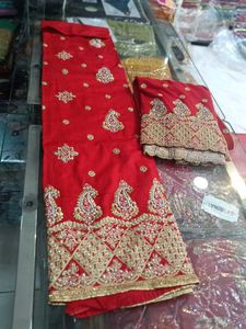 Red Embroidered Salwar Kameez Suit (Minor Issue)