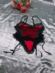 Red &amp; Black Lace Lingerie
