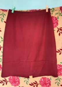 Stylish Maroon Midi Skirt