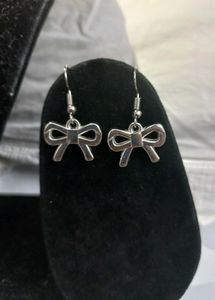 Handmade Silver Bow Earrings