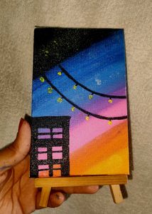Mini Canvas Sunset Art – Hand-Painted Wall Decor