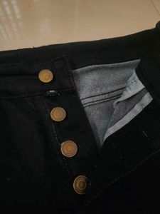 Miss Chase Black fit Denim Jeans with buttons