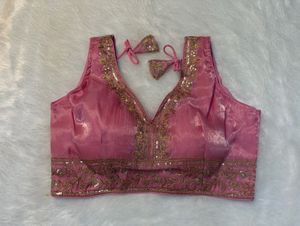 Elegant Pink Embroidered Blouse