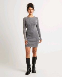 Gray Knit Bodycon Dress