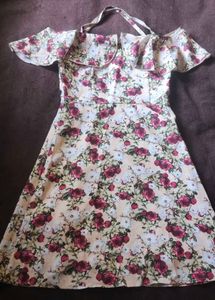 Floral Off-Shoulder Mini Dress🎀💐