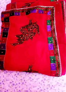 Elegant Blue Banarasi Silk Suit With Sare