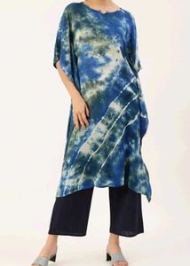 Never Used Maaesa Blue Green Tie Dye KAFTAN Dress