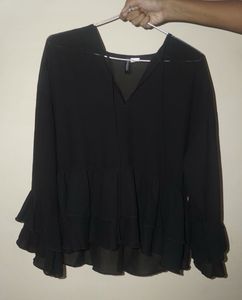 Black Ruffle Top
