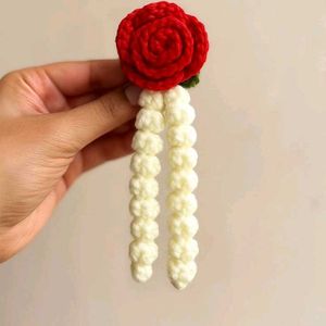 Red Rose Hair Clip Accessory