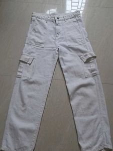 White Denim Cargo Pants