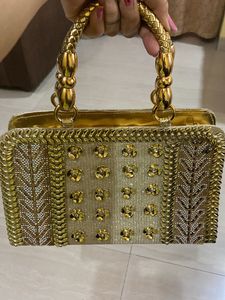 Double Use Shining Golden  Wedding Purse/clutch